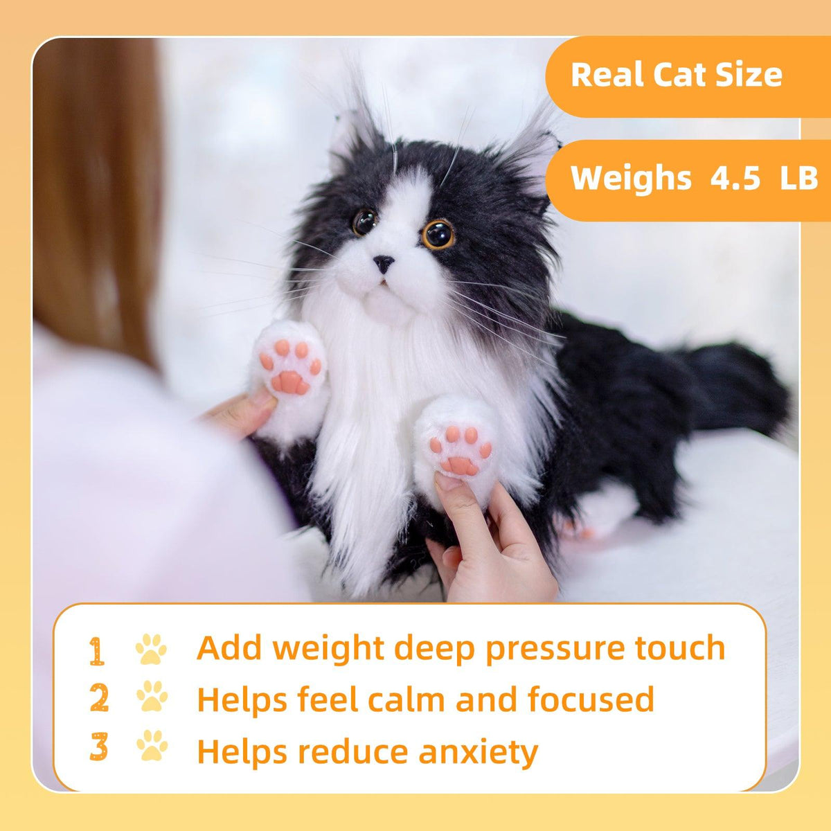 Tuxedo Cat Weighted Plush – 1.1 lb or 3 lb