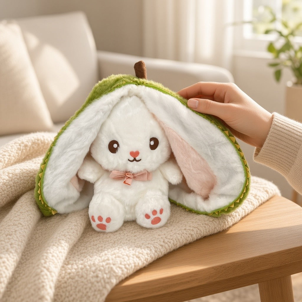 Reversible Strawberry & Carrot Bunny Plush