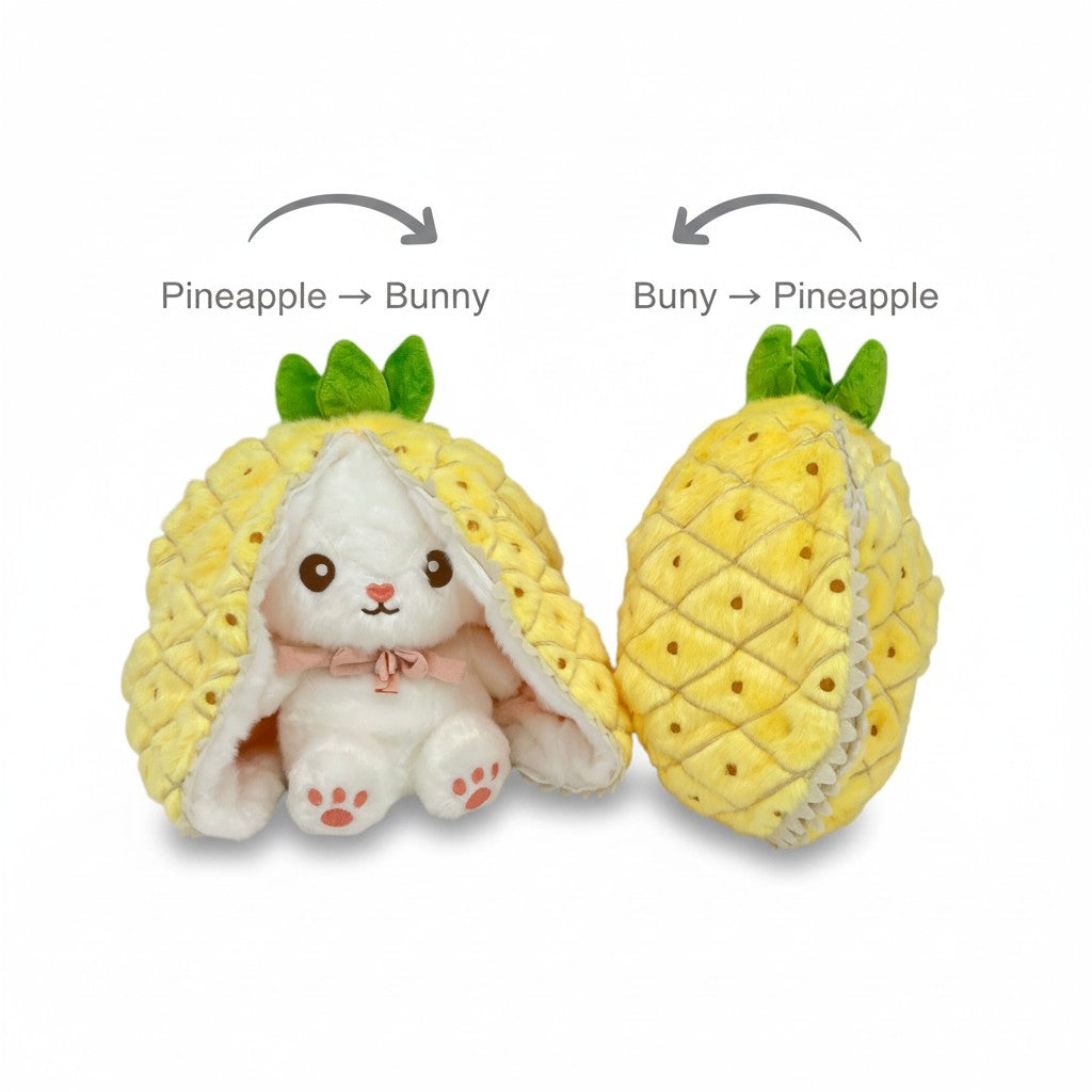 Reversible Strawberry & Carrot Bunny Plush
