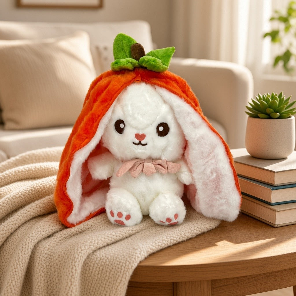 Reversible Strawberry & Carrot Bunny Plush