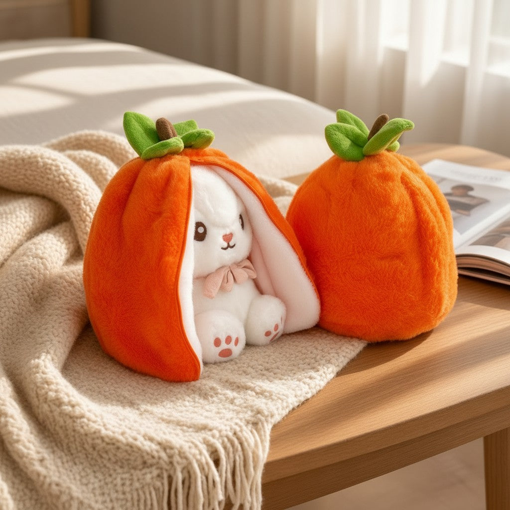 Reversible Strawberry & Carrot Bunny Plush