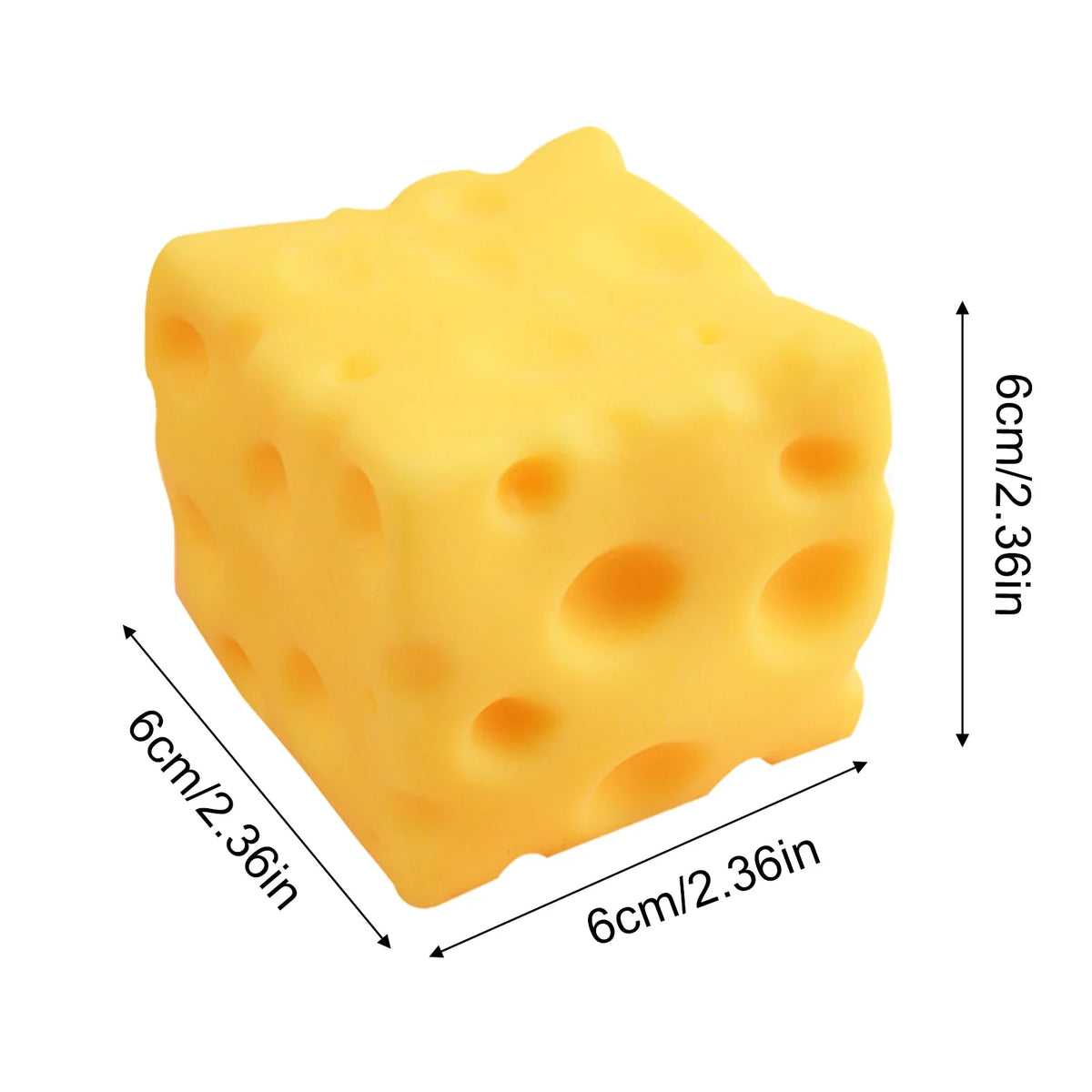 Cheese Cube Squishy Fidget Toy – 7 cm