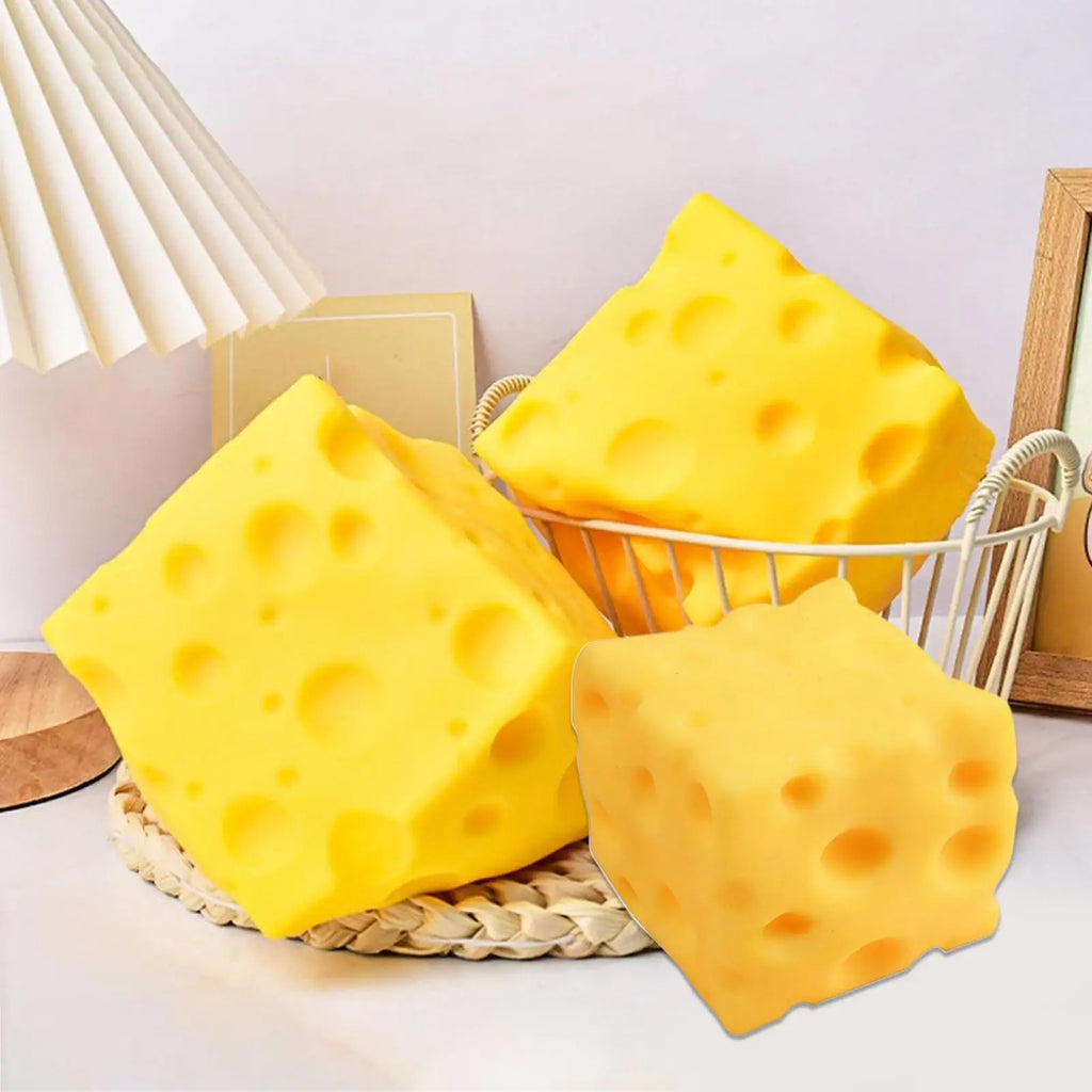 Cheese Cube Squishy Fidget Toy – 7 cm