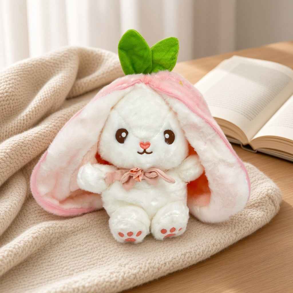 Reversible Strawberry & Carrot Bunny Plush
