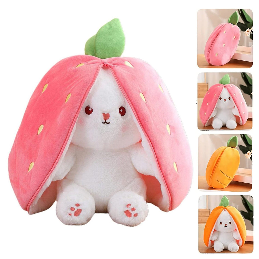 Reversible Strawberry & Carrot Bunny Plush