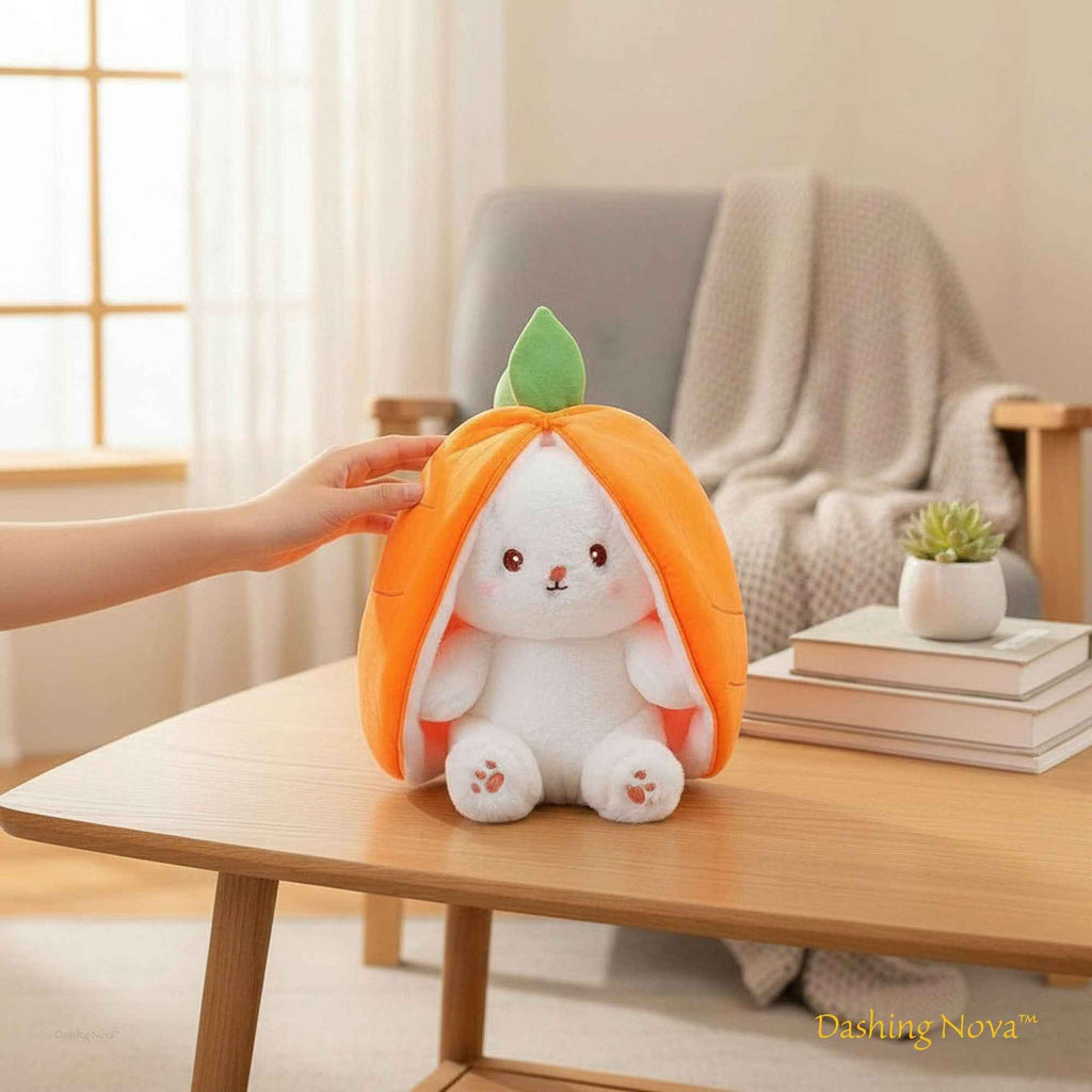 Reversible Strawberry & Carrot Bunny Plush