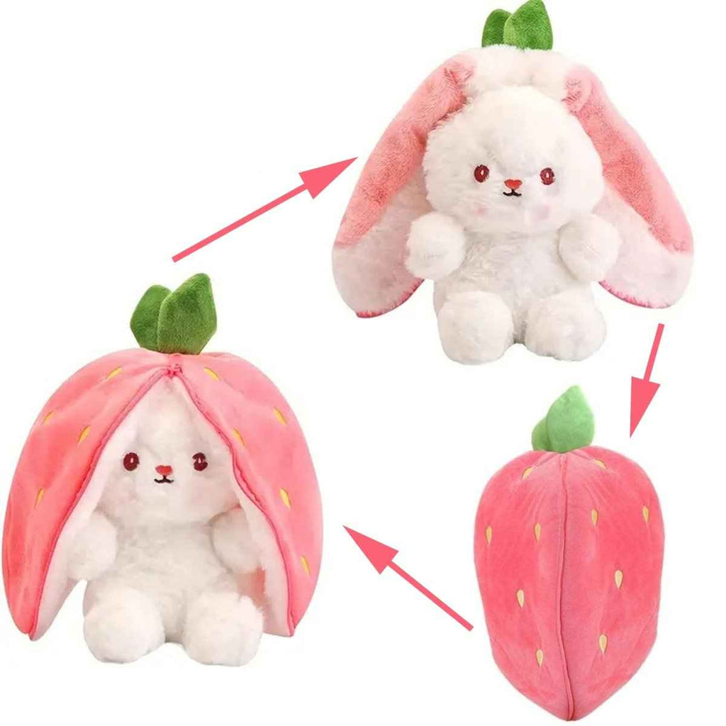 Reversible Strawberry & Carrot Bunny Plush