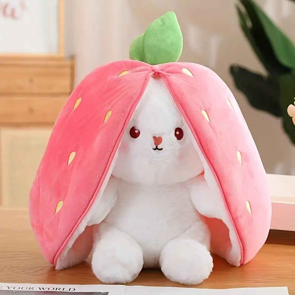 Reversible Strawberry & Carrot Bunny Plush