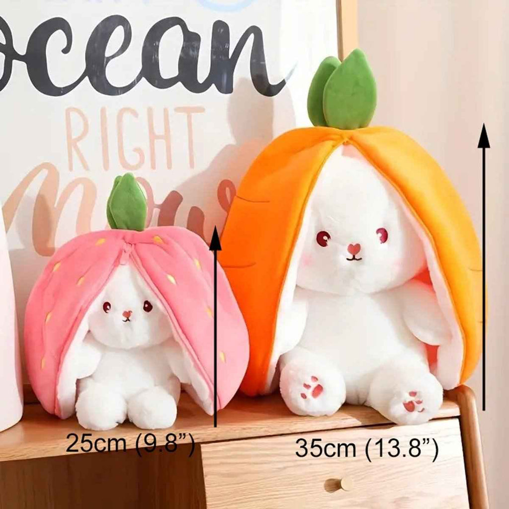 Reversible Strawberry & Carrot Bunny Plush