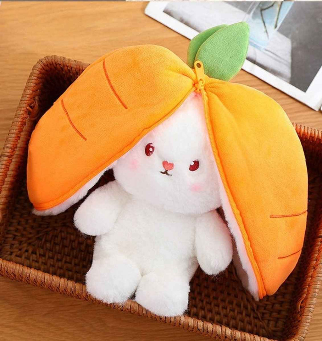 Reversible Strawberry & Carrot Bunny Plush