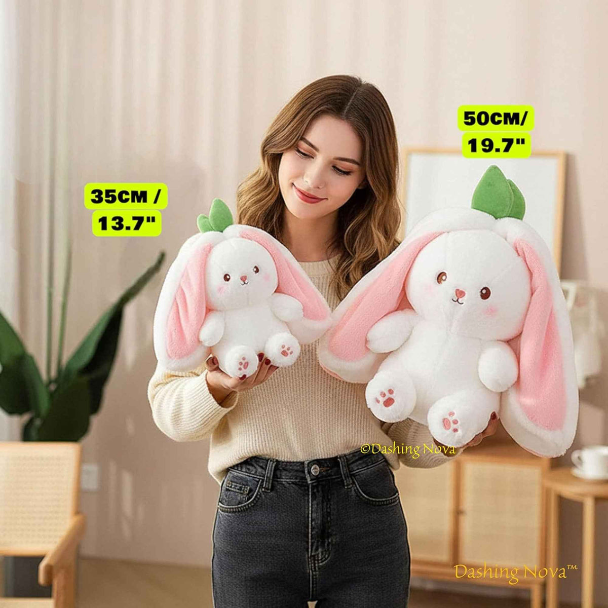 Reversible Strawberry & Carrot Bunny Plush