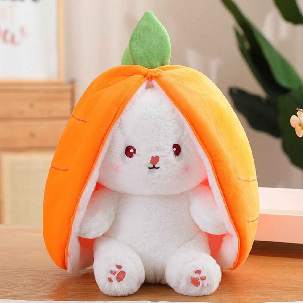 Reversible Strawberry & Carrot Bunny Plush