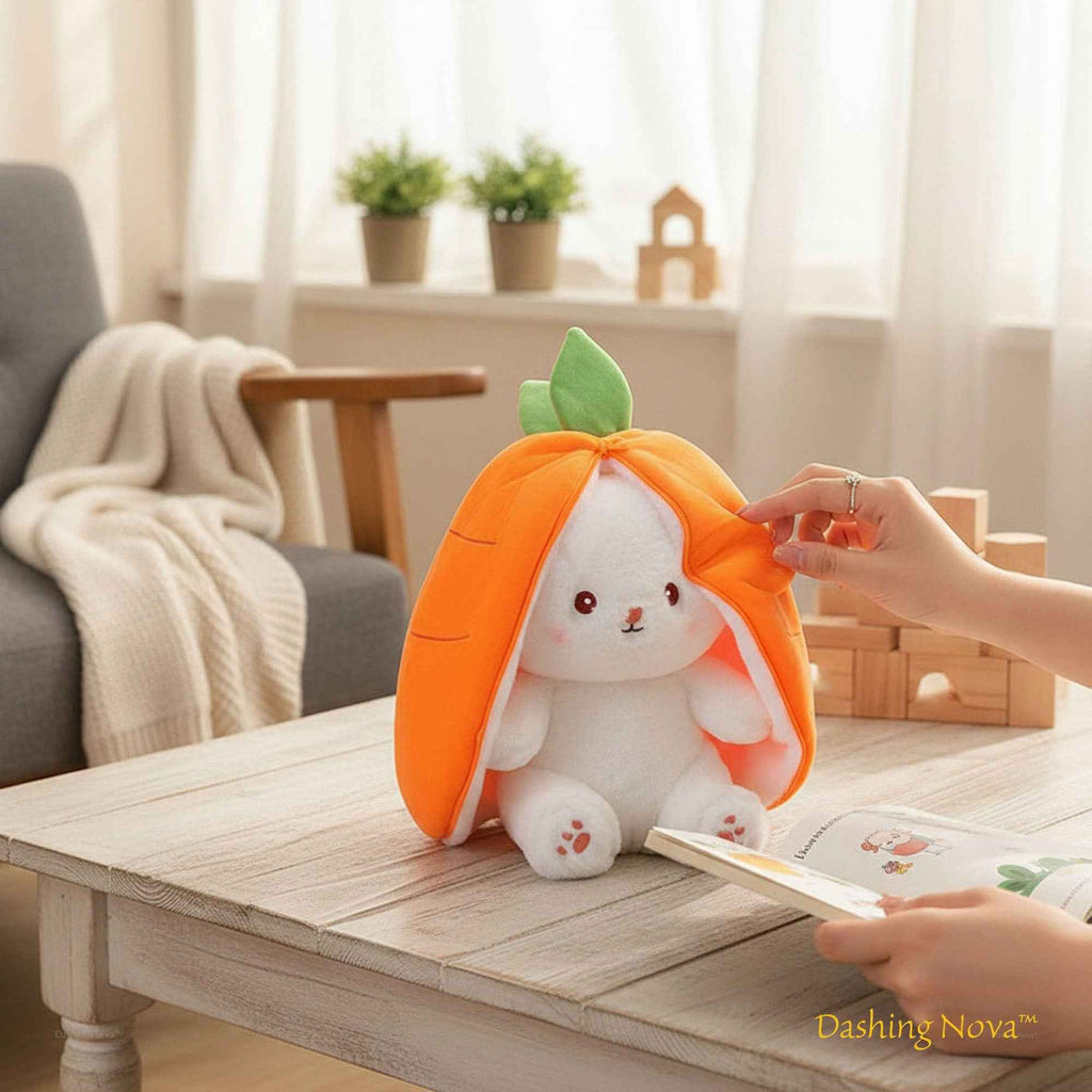 Reversible Strawberry & Carrot Bunny Plush